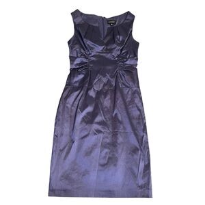 Adrianna Papell After Five Satin Periwinkle Purple Blue Cocktail Pencil Dress